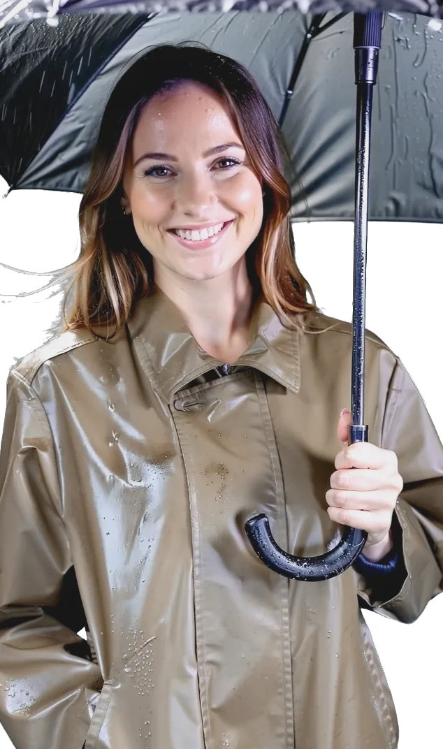 Meleg ruhát esernyővel