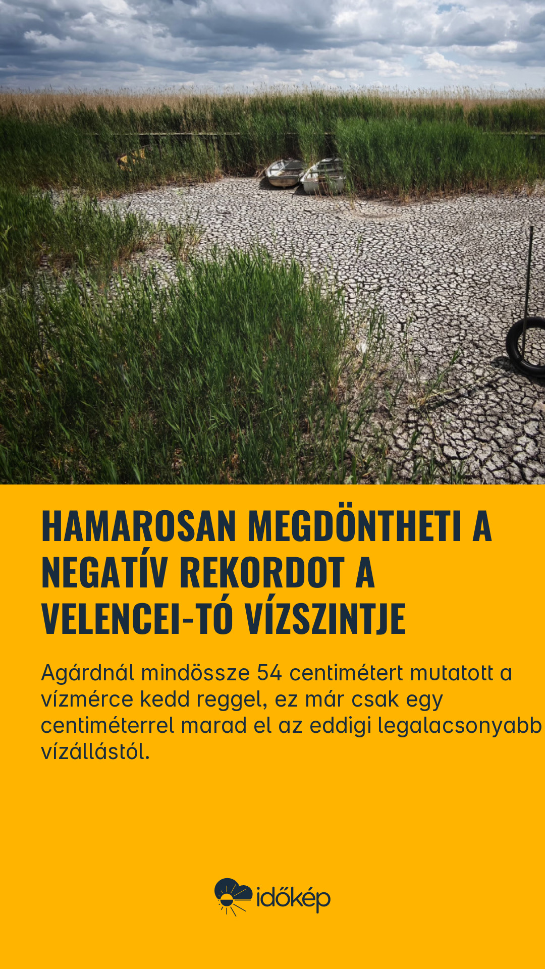 Hamarosan megdöntheti a negatív rekordot a Velencei-tó vízszintje