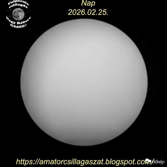 Mostanában ritka, hogy egy folt sem látható a Nap felszínén, ma egyet sem Látni.   