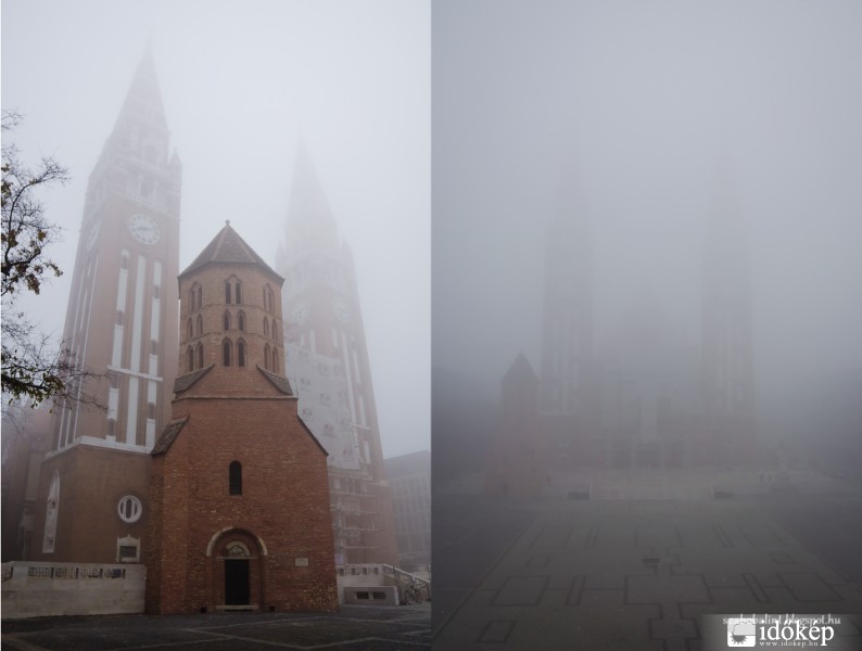 Ködben a szegedi Dóm