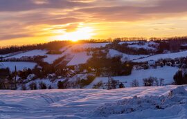 Egy januári havas naplemente