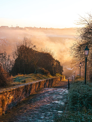 Reggeli köd és a nap találkozása Veszprémben.