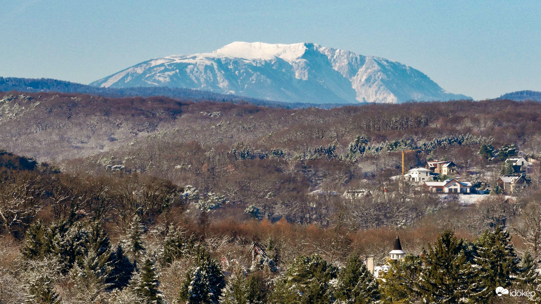 Schneeberg látványa Sopronból ma reggel