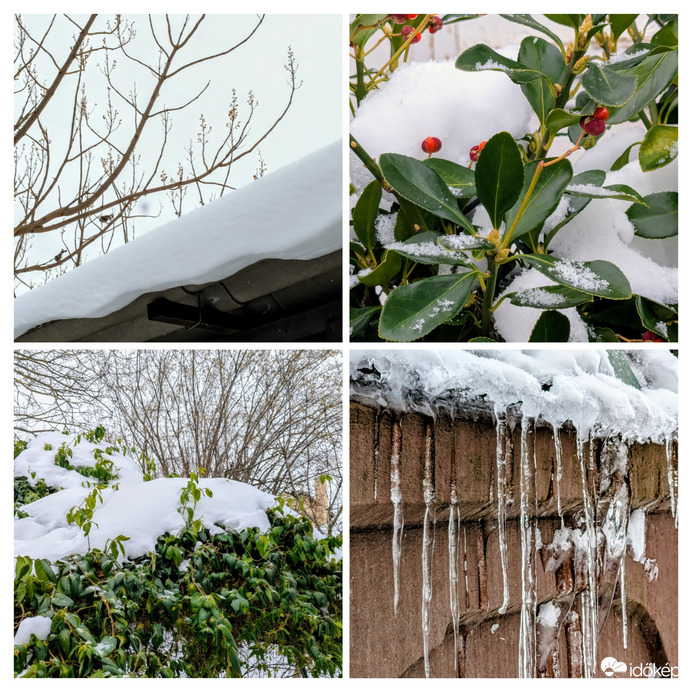 Polgárdi, szélcsend, havazás, -3 C