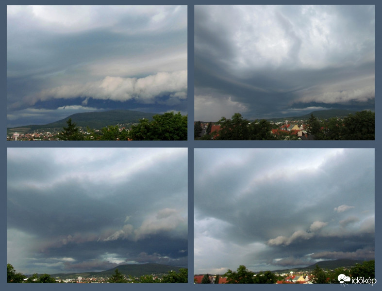 Zivatarfelhők Pécsett szerda este 7 percen belül között