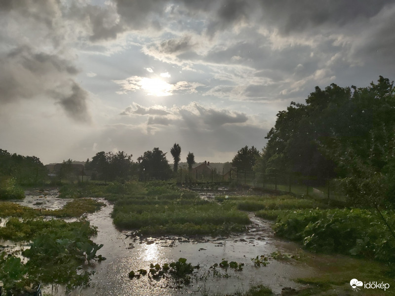 Vihar elvonul,a kert viz alatt