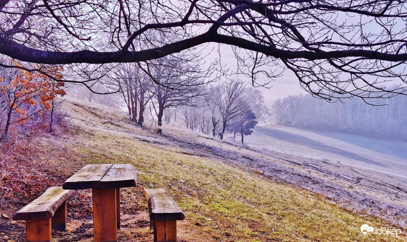 Ködös, napos, zúzmarás, ma reggel