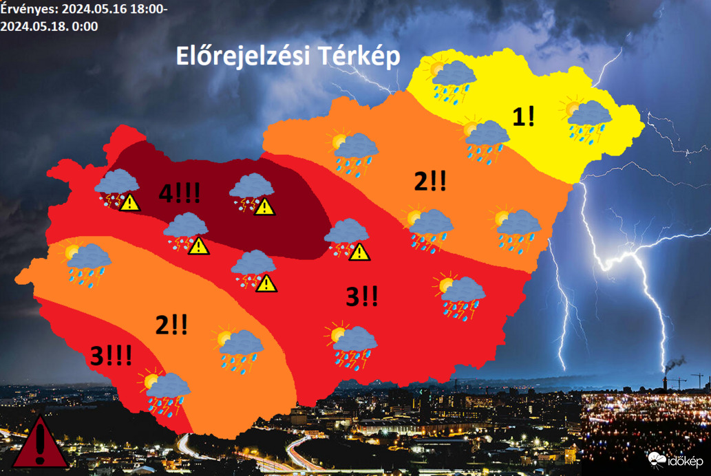 Éjjeli MKR, majd holnap nagy területen erős szupercellás konvekció heves eseményekkel;