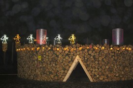 Keszthely óriás adventi koszorúja