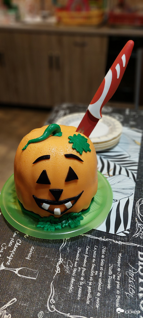 Halloween tökfej torta 