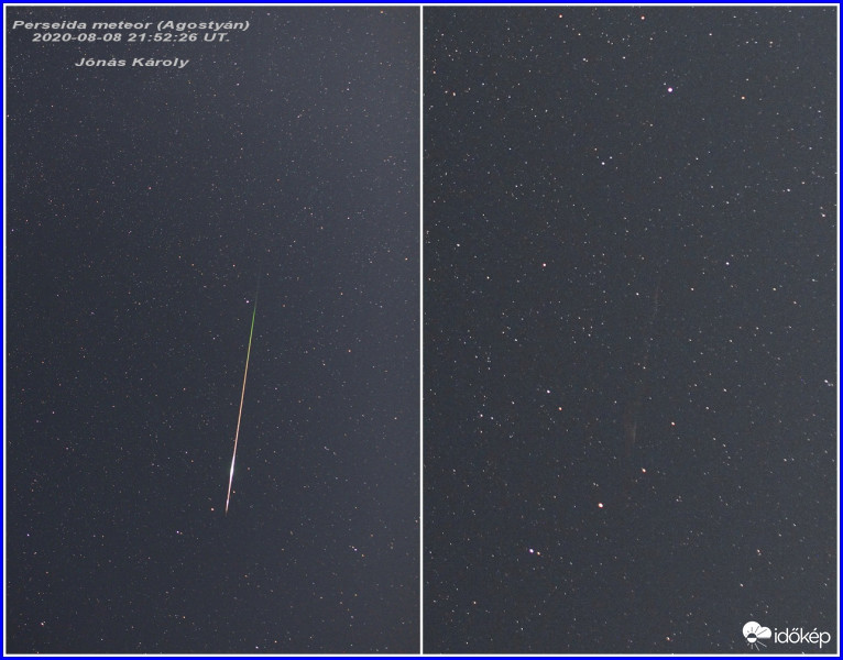 Perseida meteor + füstnyom 