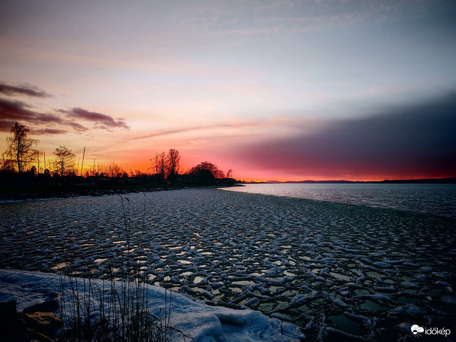 Jeges balatoni naplemente 