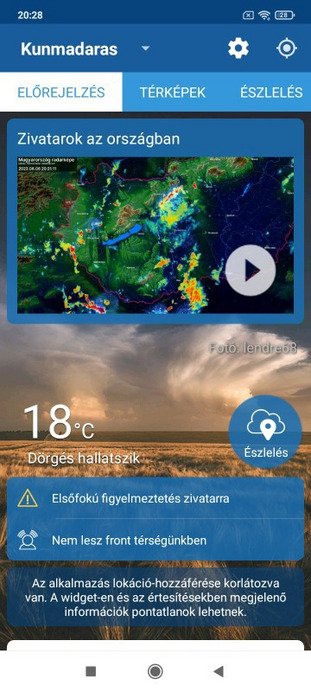 Észlelési fényképek