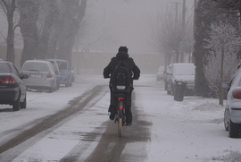 Kerékpáros a ködben 01.15.
