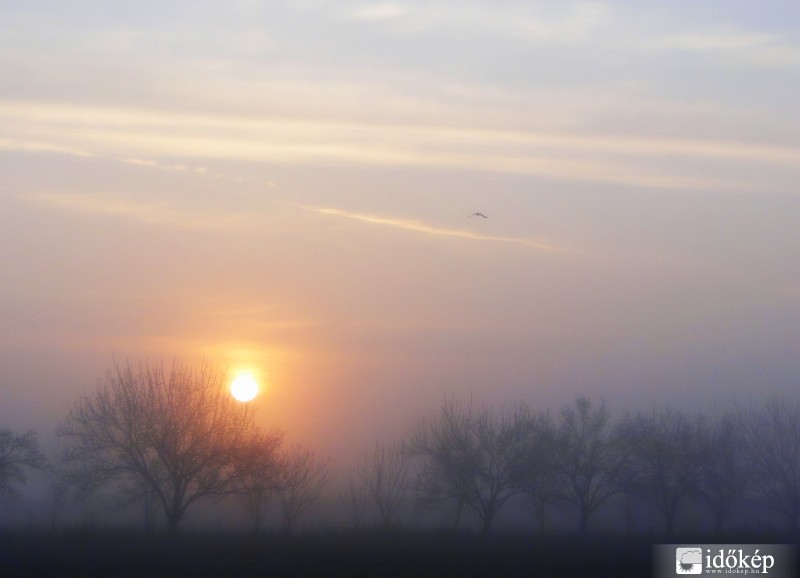 Bátya, ködös, párás 