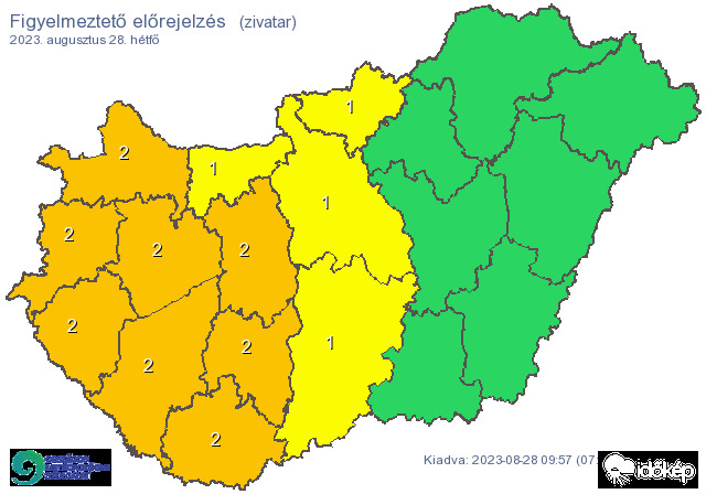 Piros riasztás jöhet este Északnyugaton!