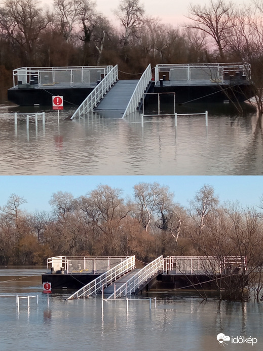 A Duna Budapestnél tegnap és ma 