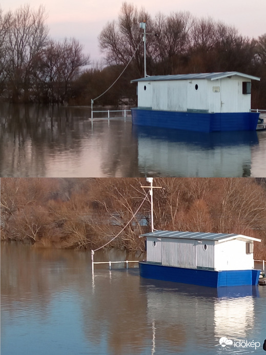 A Duna Budapestnél tegnap és ma 