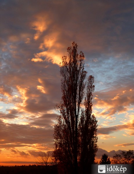 Őszi színek a naplemente fényében