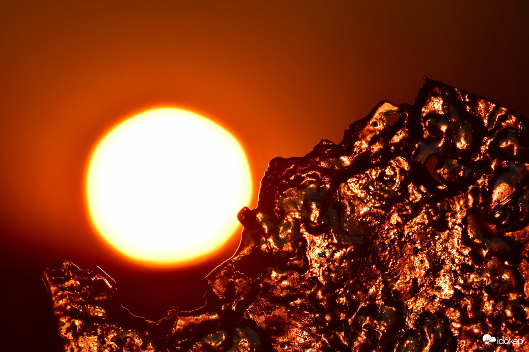 Jégtáblás napnyugta, Dévaványa.