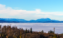 A Schneeberg ilyen szépen látszódott ma délután a Kendig csúcsról.