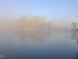 Ködös reggel a tiszalöki Kis-Tiszán