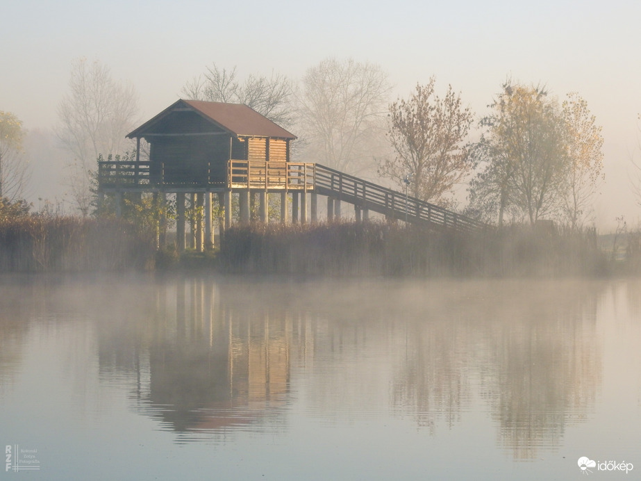 Ködös reggel a tiszalöki Kis-Tiszán