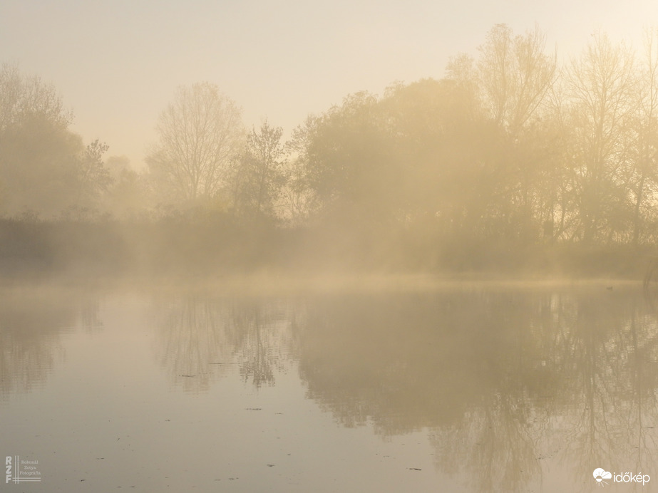Ködös reggel a tiszalöki Kis-Tiszán