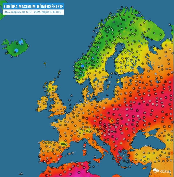 Időjárási grafikonok, térképek
