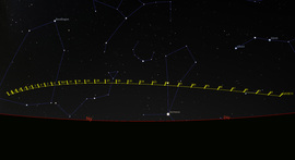 A C/2025 R6 (Lemmon) üstökös láthatósága (Forrás: Stellarium)