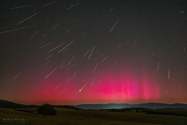 Perseida meteorraj és sarki fény Debrődről nézve