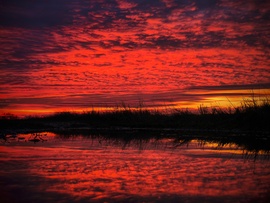 Mediterrán ciklon felhőzete naplemente utáni percekben