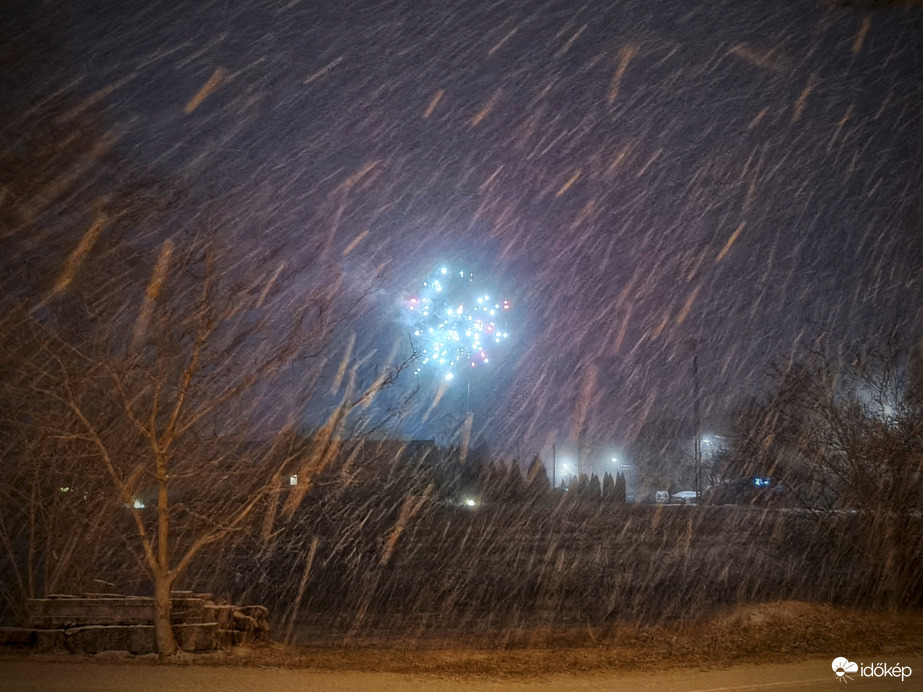 Szilveszteri buli a szakadó havazásban
