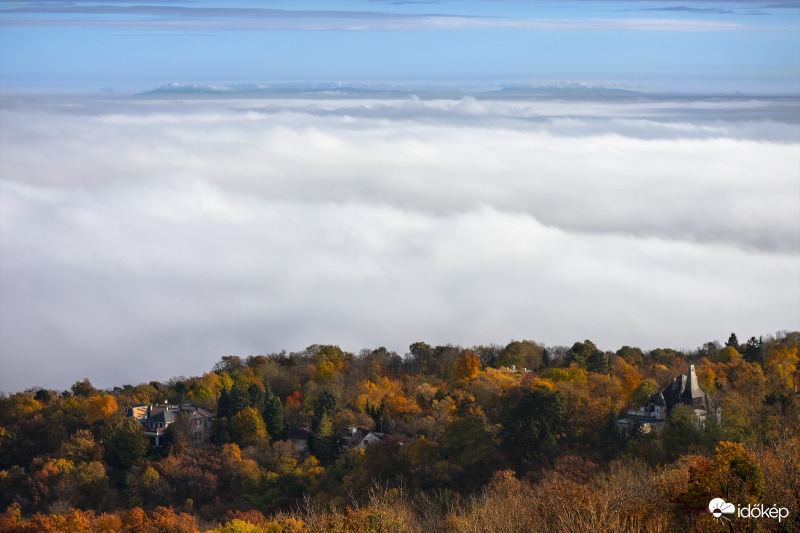 Őszi kilátás Normafáról a fővárosunkat uraló ködtengerre...