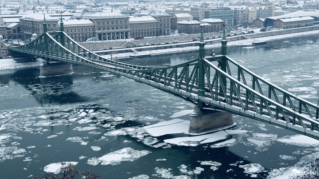 Jégzajlás a Dunán 