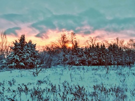 20 cm hó és a felkelő nap