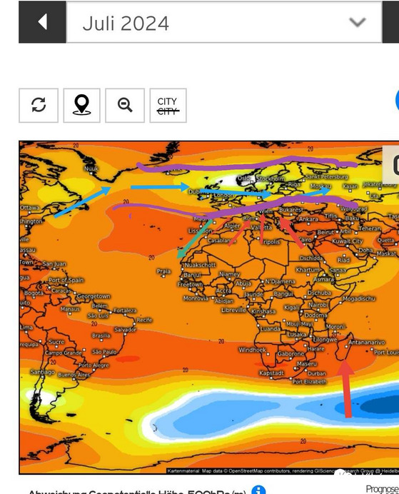 2024 július 500 hPa geop. anomàlia