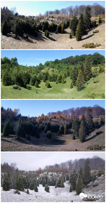 Bükki Nagy-mező töbör tavasszal, nyáron, ősszel és télen.